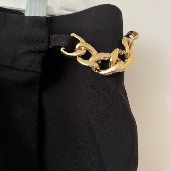 Black Mini Skirt with Gold Chain - Picture 2 of 4